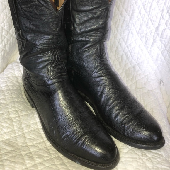 Lucchese Other - Men’s Lucchese Black Smooth Quill Ostrich Roper